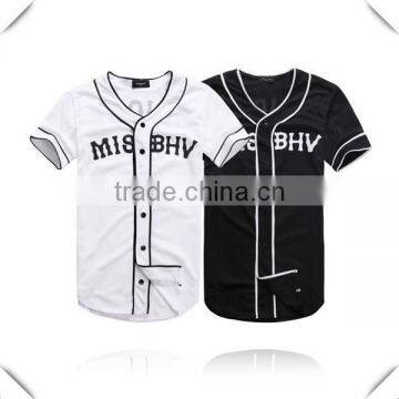 high quality American blank design black white baseball jersey plain custom made wholesale with cheapest price