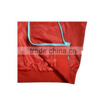 Fashion Red Stain Polyester Shiny Spring Men Bomber Jacket photo-3