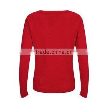 Christmas Red Color Pullover Hooded Sweater For Women photo-3
