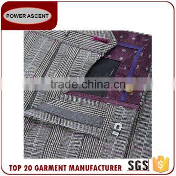 New Product Checked 2 Button Polyester Viscose Business Men'S Fashion Simple Suit Designs photo-4