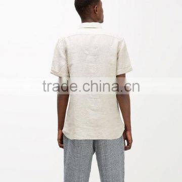 Short Sleeve Linen Shirts for Men 2016 New Design Man Shirt photo-2