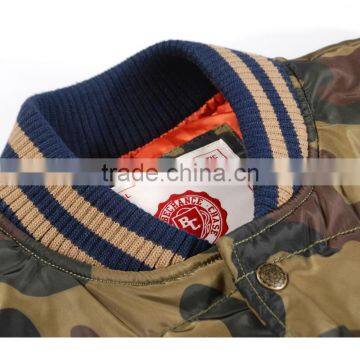 Men's Varsity Military Style Jacket With Leather Sleeves photo-3