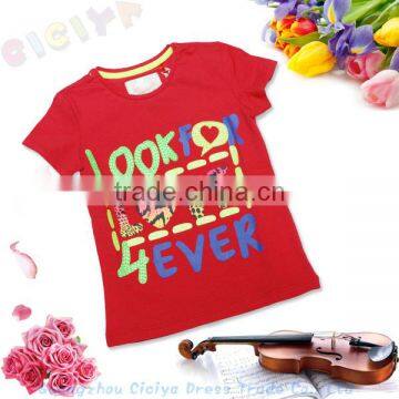 Cotton summer latest fashion girl tshirt/t-shirt