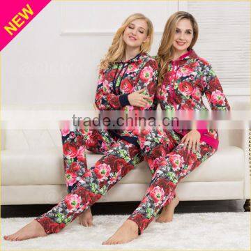 Custom Made Plus Size Women Pajamas With Hood Flower Printing Winter Design Homewear Pajama photo-3