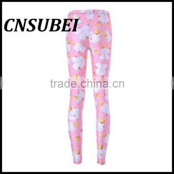 Cute Pink Cat digital printing personalized fashion yoga pants