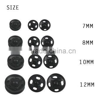 D&D Black 20pcs/lot 7mm/8mm/10mm/12mm Small Metal Snap Fasteners Press Button Sewing Accessory