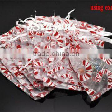 Wholesale W/Draw String White Christmas Candy Cane Organza Wedding Gift Bags photo-2