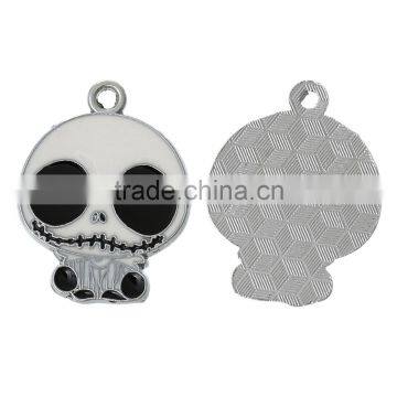 Nightmare Before Christmas Halloween Skull Silver Tone Enamel Charm Pendants photo-2