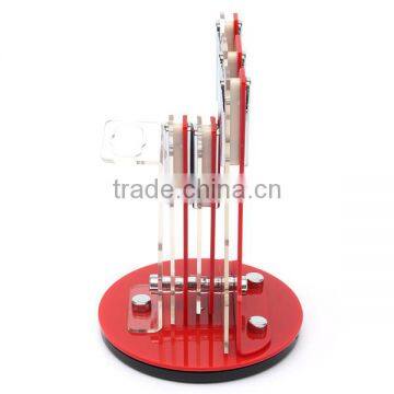 New Arrival Hot Sale Useful Red Acrylic Kitchen Ceramic Knife Holder Kitchen Knife Stand Block For 3 4 5 6 Knives And Peeler photo-3