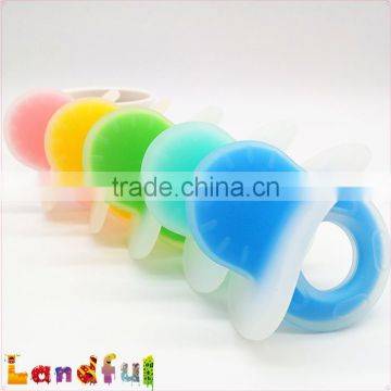 Organic Cute Teething Pandent Infant Finger Teether Baby Silicone Pacifier