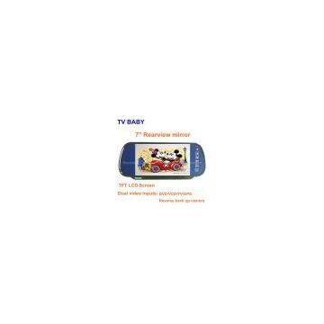 (M-7180) TV BABY 7 inch Rear view mirror tft lcd monitor support dual video inputs