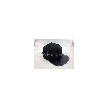 Leather Flat Brim Blank Baseball Cap Personalized with Snakeskin Strap
