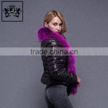 Exquisite workmanship updating style quilted jacket ultra light winter down jacket with fur