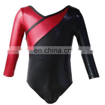 NT16087 Long Sleeve Solid Patchwork Gymnastic Leotard for Girl and Women photo-3