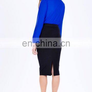 Wholesale Women Dress Long Slit Sleeves One-piece Chiffon Bodice Bodycon Midi Dress With Knit Skirt Fashion photo-3