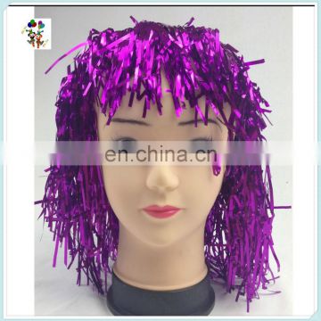 Cheap Carnival Party Unisex Short Purple Tinsel Wigs HPC-0041