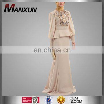 2016 Wholesale Jubah Malaysia Beaded Fashion Muslim Design Fancy Appliqued Muslim Jubah Baju Kurung Malaysia