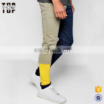 Garment factory jogging pants design your own joggers for men colour block slim joggers