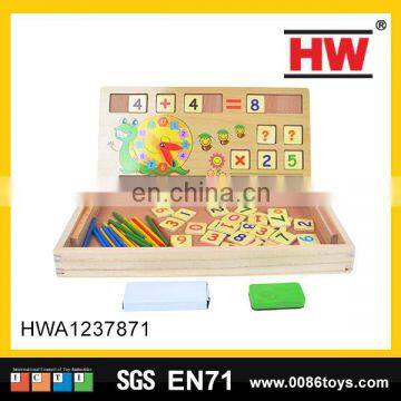 multifunctional bulk clock and number blocks educational toys for kids wooden