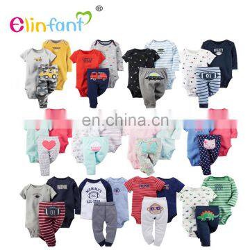 Elinfant New baby romper cotton pattern fashion kids clothing set for infant wholesale baby clothes baby in stock
