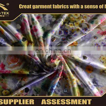 4 way stretch printed floral chiffon fabric for casual dress