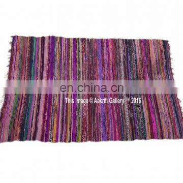 Chindi Carpet Rag Rug Indian Wall Decor Cotton Handmade Woven New 5'x3' Home Floor Decor Runner Mat