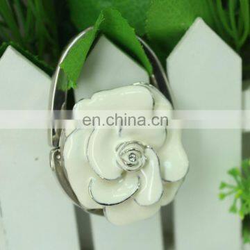 Custom metal flower bag hook with customized logo