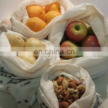 Customize Logo Certified Organic Cotton Mesh Produce Bags