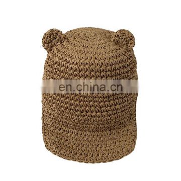 X1424/Kids casquette cute bear panda with ear hat summer high quality girls sun hat