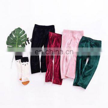 European and American children's pants high-quality gold velvet baby girls children's straight leggings  all-match girls' pants