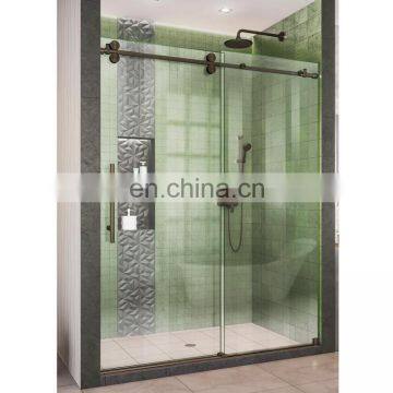 Luxurious Black Alloy Tempered Glass Whole Unit Cabin Design Bathroom Shower Room