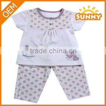 Wholesale Summer Cotton Baby Girl Clothing Set