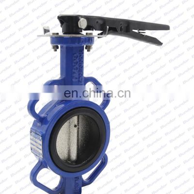 Bundor 150LB  3'' butterfly valve with iron handles price list wafer type butterfly valve