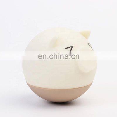 Amazon Top Seller 2020 USB Rechargeable Cute Pig Silicone Home Decoration LED Night Light For children