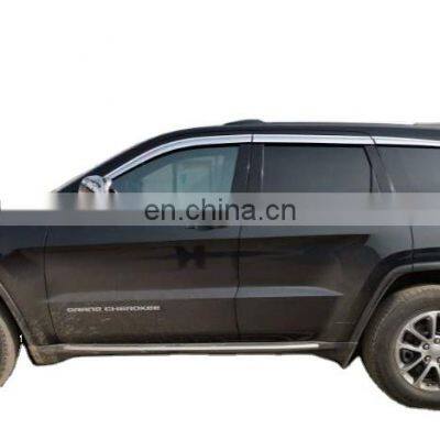 Chrome door visor side window deflector shade sun rain shield silver strips guard for Jeep Grand Cherokee