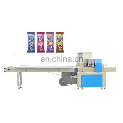 KD-350 Hot Selling Automatic Horizontal Chocolate Bar Bread Biscuit Sandwich Pillow Packing Machine