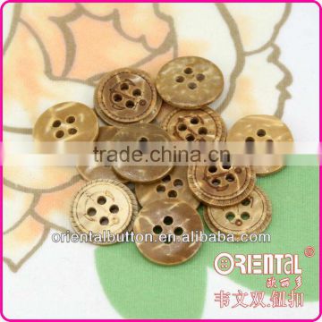 Natural Engraved Coconut Button With Anchor Pattern