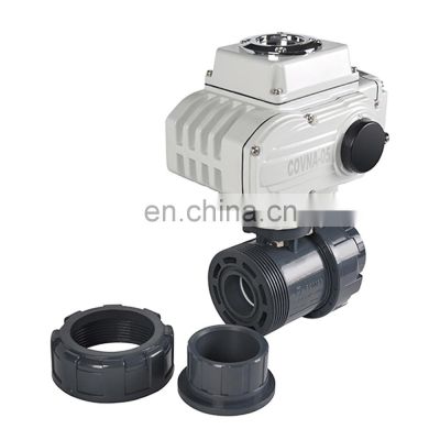 DN25 1inch 2 Way Plastic UPVC  Motor Operated Control Electric Ball Valve AC220V