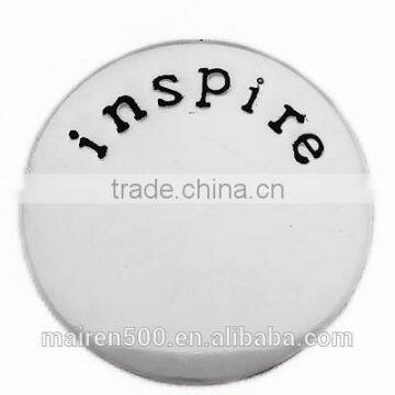 letters alphabet plates fashion jewelry made in China LARGE SILVER floating locket plate