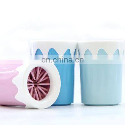 Hot Selling 2021 Amazon Eco Friendly Silicone Brush Usb Electric Portable Automatic Pet Dog Paw Cleaner Cup photo-2