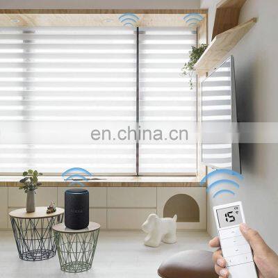 Customized Polyester Roller Double Layer Motorized Motorised Zebra Blinds Smart Jacquard Zebra Blind Roller Blind Shade