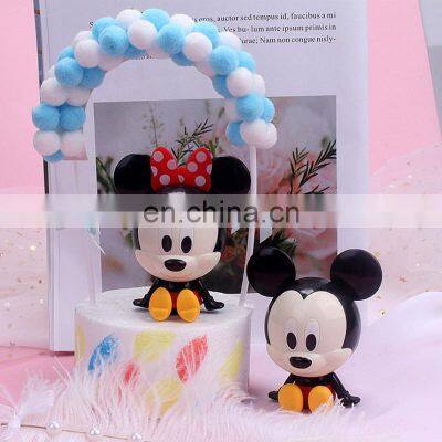2Pcs/Set Cake Home Decoration Birthday Mickey Mouse Donald Duck Animal Cute Cartoon Doll Party Cake Toppers