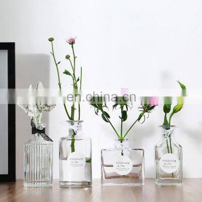 Tabletop Decoration Wholesale Nordic Terrarium Home Wedding Creative Unique Mini Glass Vase Pot Decorative Flower Bottle