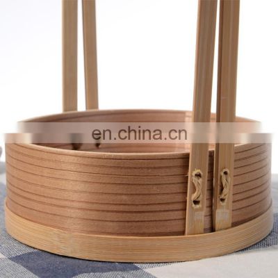 Handle round wooden food tray