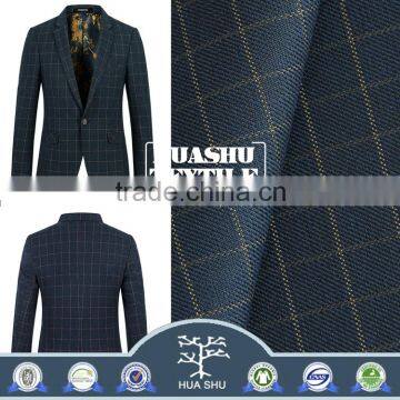 2016 New Spring Autunm Style factory supply twill check fabric for causal suit