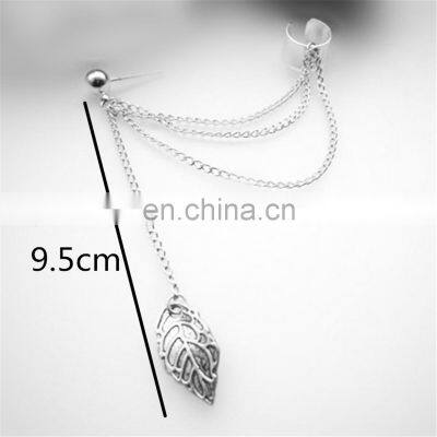 Alloy Ear Clip Leaf Tassel Earrings For Women Gift Ear Cuff Fashion Personality Earrings Jewelry