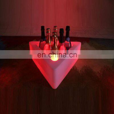 LED Light Plastic Ice Bucket PE Unbreakable Material LED Red Wine Holder Led Ice Buckets
