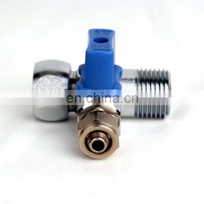 3/8 Inch Three-Way Ball Valve With Quick Connect and Adjustable Nut Brass Valves photo-2
