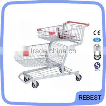 Two tiers Japanese used grocery cart