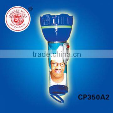 plastic dry battery police led flashlighting with buhari pictures